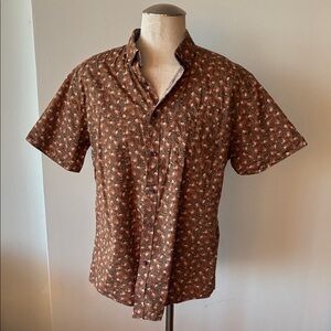 Rue Saint Patrick Brown Floral Short Sleeve Shirt